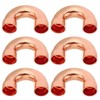 PATIKIL 6pcs 3/8" ID Copper Pipe Fittings 180 Degree Return