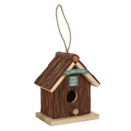 Wood Bark Bird House Home Tweet Home
