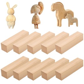 svpfuo Pack of 10 Carving Wood Blanks Basswood for Carving, Wood Carving, Carved Wood Set, Children's Starter Carved Wood Set, Ideal for Beginners and Children Carving (10 x 2.5 x 2.5 cm)