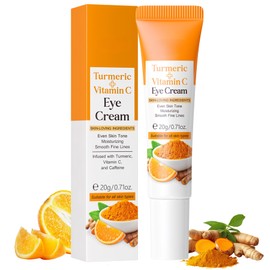 Vitamin C Turmeric Eye Cream Anti Aging, Under Eye Cream for Dark Circles, Eye Cream For Dark Circles And Puffy Eyes, Turmeric Cream For Even_Skin Tone,Moisturizing,Smooth Fine Lines - Travel Size