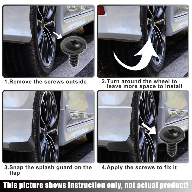 X AUTOHAUX Car Front and Rear Mud Flaps Splash Guards