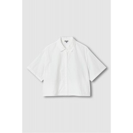 JAJU [JAJU] Women's Crisp Short-Sleeve Shirt_White