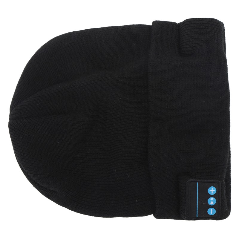 LED Beanie Hat with Headphones Wireless Black Musical Knitted Cap
