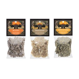 SOUL STICKS 3 Pack Resin Incense Variety Sampler Refill Blend Kits with 3 Packs of 1 Ounce Bags 100% Natural Granular Resin for Smudging, Cleansing, Meditation, Yoga, Aromatherapy (Protection Blend)