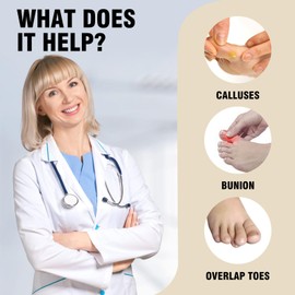 Kecartu 4 PCS Bunion Correctors for Women Men Big Toe, White