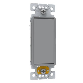 Square D by Schneider Electric X-Series 1 Way Rocker Light Switch, Single Pole Light Switch, Modular Design for Easy Color Upgrades, 1 Gang, 20 Amp, 120/277V, UL Listed, Grey (SQR14201GY)