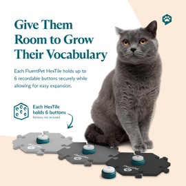 FluentPet HexTiles - Grays 3-Pack | Accessory Dog and Cat Button Learning Mats | Each Mat Holds Up to 6 Buttons Each | Soft, Durable, and Non-Slip | Gift for Pet Lovers | Buttons Sold Separately