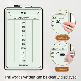 Dart Scoreboard,Dry Erase Scoreboard,with 2 Eraser and a Dry-Erase Markers,9 * 15 inches,Dart Board Accessories,Dart Games,Indoor Games (Cyan, 9 * 15)