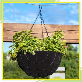 Hahafelt 1 Roll 12x120 Inch Felt Liner Roll Fabric Planter Natural Coconut Non Woven Black Liner Sheets Plant Potting for Garden Planters Flower Basket Animal Pets