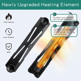 hygger 10-25 Gallon Aquarium Heater with LED Display Controller, Quartz Submersible Fish Tank Heater 100W for Saltwater Freshwater