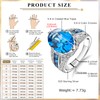 AGRULE 8 Cttw Gemstone Cocktail Rings for Men Women Sterling