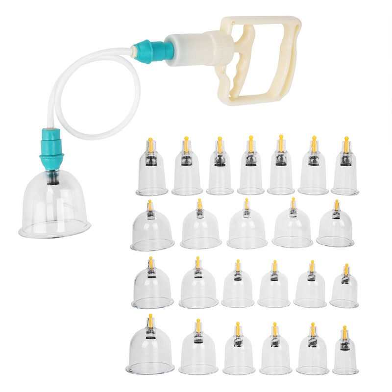 24pcs Professional Magnetic Therapy Vacuum Suction Cupping Set Body Treatment
