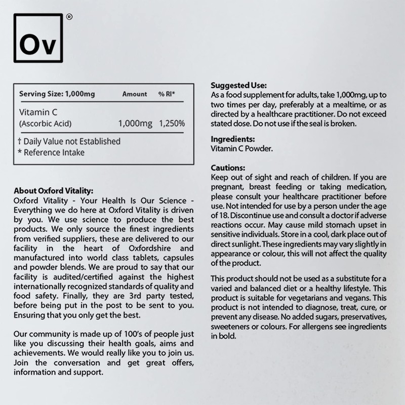 OV Oxford Vitality | Vitamin C Powder | Immune System