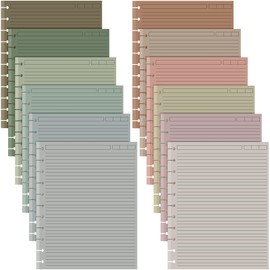 PerKoop 12 Pack 480 Sheets Colored Discbound Refill Paper 8.5 x 11 Inch College Ruled 11 Disc Letter Size Lined Paper Multicolored Refill Notebooks Disc Paper for Refill Paper Journaling(Novel Color)