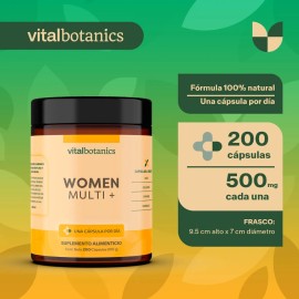 Multivitamnico para Mujer Women Multi  con 200 capsulas a base de Colgeno Hidrolizado, cido Flico, Biotina, Complejo B, Calcio, Hierro, Maca,...      