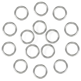 BEYOURD 1 3/16 inch Metal O Rings, Stainless Steel Round Ring Buckles, Solid Welded Metal Loop for Dog Collars, Macrame, Hanging Strap Slings