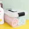 Ortodayes 4 Packs Plastic Box with Lid, Plastic Storage Bin,