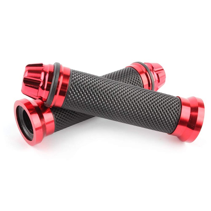 Motorcycle 7/8" CNC Hand Grips Aluminum Rubber Gel Handlebar for