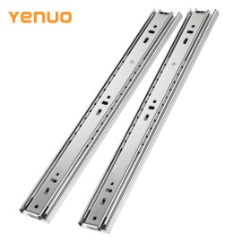 YENUO Heavy Duty Drawer Slides, Ball Bearing 10-24 Inch, Full Extension Side Mount, 45kg, Stainless Steelsize: 12inch(300mm), color: Stainless steel + White