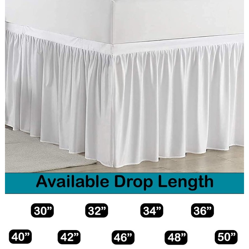 Ruffled Bed Skirt - Extra Long Tailored Drop - 100%
