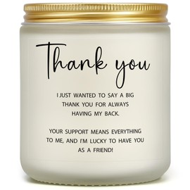 Thank You Gifts for Women Men, Appreciation Gift for Friend Coworker Bestie BFF, Thank You for Always Having My Back, Unique Gratitude Present for Birthday Thanksgiving, Friendship Candle Idea