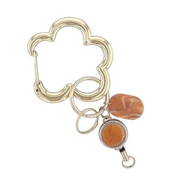 Flower Ring Carabiner (with reel), Flower GKH0009-GD (Gold)