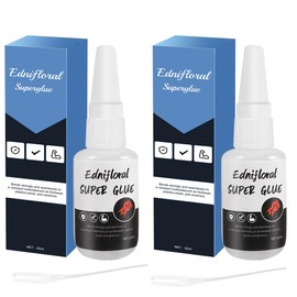 Ednifloral (2 in 1) Super Glue with Nozzle, No Mess Super Glue Brush, Instant Glue That Never Drys, Stain-Free Clear Glue, Super Glue for Plastic, Rubber, and More