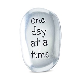 Quadow Thumb Stones ONE Day at A TIME Inspirational Gift Soothing Worry Stone Friend Family Affirmation AA