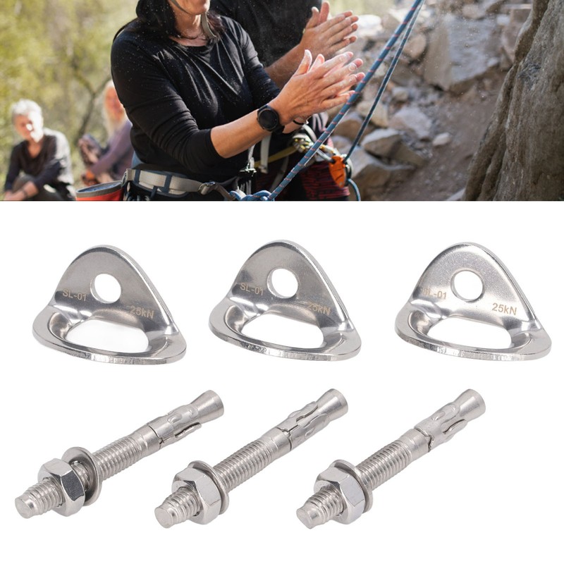 3Pair Rock Climbing Bolt Hanger Stainless Steel Climbing Anchor for
