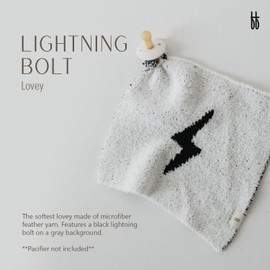 Forever French Baby | Baby Lovey | Pacifier Holder | Lovie Baby Gifts | Baby Boy & Baby Girl | Ideal for Age 0 Months & Up | Microfiber Feather Yarn | Pacifier Not Included (Lightning Bolt)