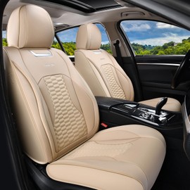 Coverado Front Seat Covers, Car Seat Covers Front Seats, Nappa Leather Waterproof Seat Covers for Car, Car Seat Protectors, Automotive Seat Covers Universal Fit for Most Vehicles(Black&Red)