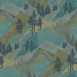 Chesapeake 3118-12632 Range Green Mountains Wallpaper