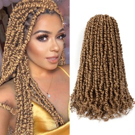 Umylar Passion Twist Hair 18 Inch 8 Packs Pre-twisted Passion Twist Crochet Hair Bohemian Braids Pre-looped Crochet Hair For Women Synthetic Hair Extension (18 Inch (Pack of 8), 27#)