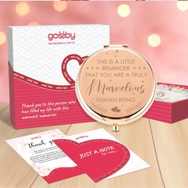 Gossby Inspirational Gift for Women - This is A Little Reminder Compact Mirror - Encouragement, Thank You, Appreciation, Motivational Gift Teacher, Best Friend, Coworker - Double-Sided Pocket Mirror
