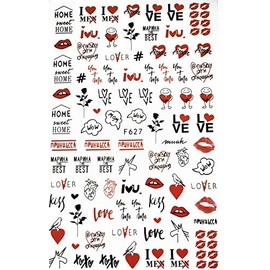Full Sheet Over 20 Decals Stickers Black red, White, Love, Home Sweet Home