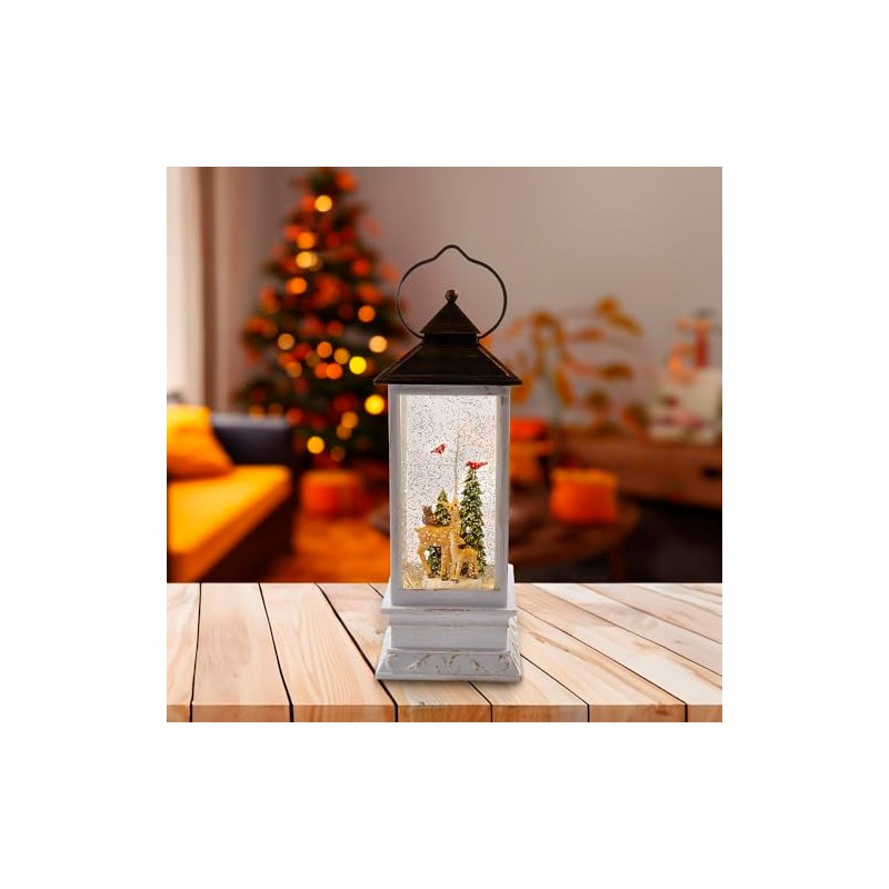 Kurt Adler 10-Inch Battery-Operated LED Deer and Tree Musical Table
