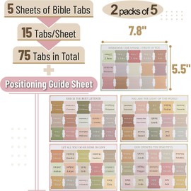 BEANPRECOY 150 Bible Tabs, Bible Index Tabs, Bible Tabs Old and New Testament, Boho Theme, Bible Book Tabs, Laminated Bible Tabs for Women and Men, Easy to Read, Bible Labels Tabs for Christian Gift
