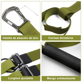 AdooAdii Equipo Entrenamiento de Suspensión Ajustable, Sistema de Gimnasio en Casa Correas de Ejercicio Suspendido Cuerda de Tracción Banda de Alta Resistencia para Fitness Viaje Interior , hasta 450kg