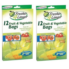 2x12 Sealapack Fruit & Vegetable Bags – Fresher 4 Longer – 2 Different Sizes – Bundled by Smart Cutie