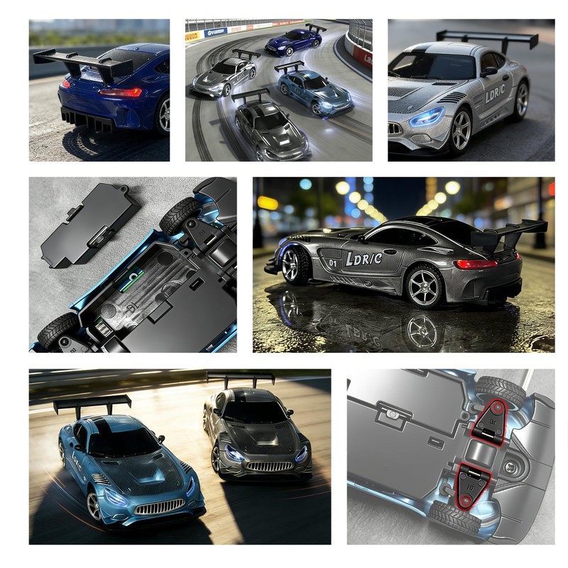 LDR/C 1/43ドリフトカー ジャイロ感度調整 4WD ダイカスト合金ボディ 独立ショック フルプロポーションナル操作 ドリフト・オンロードモード 技適認証済