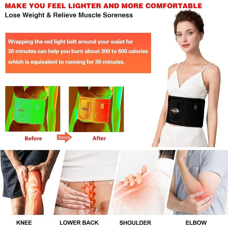 USUIE Red Light Therapy Belt, Infrared Light Therapy Wrap Red