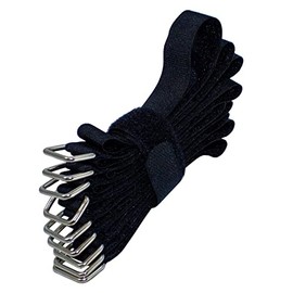 Lumonic 10 x Velcro Ties, 300 x 20 mm, Normal Black, Reusable Cable Ties Made of Velcro Tape, for Attaching or Cable Management