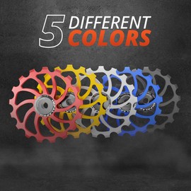 IMPALAPRO Bike Oversized Ceramic Jockey Wheel 15T/17T AL7075 - Derailleur Pulley - Jockey Wheel Shimano - Jockey Wheels 11 Speed - Pulley Sram - Shimano Jockey Wheels (17T Gold)