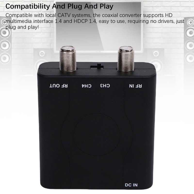 ASHATA HDMI RF Modulator Coax Converter, HDMI Modulator HDM61 1080P