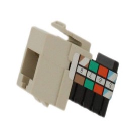 Leviton 41108-RT8 Voice Grade QuickPort Connector, 8-Wire, Light Almond