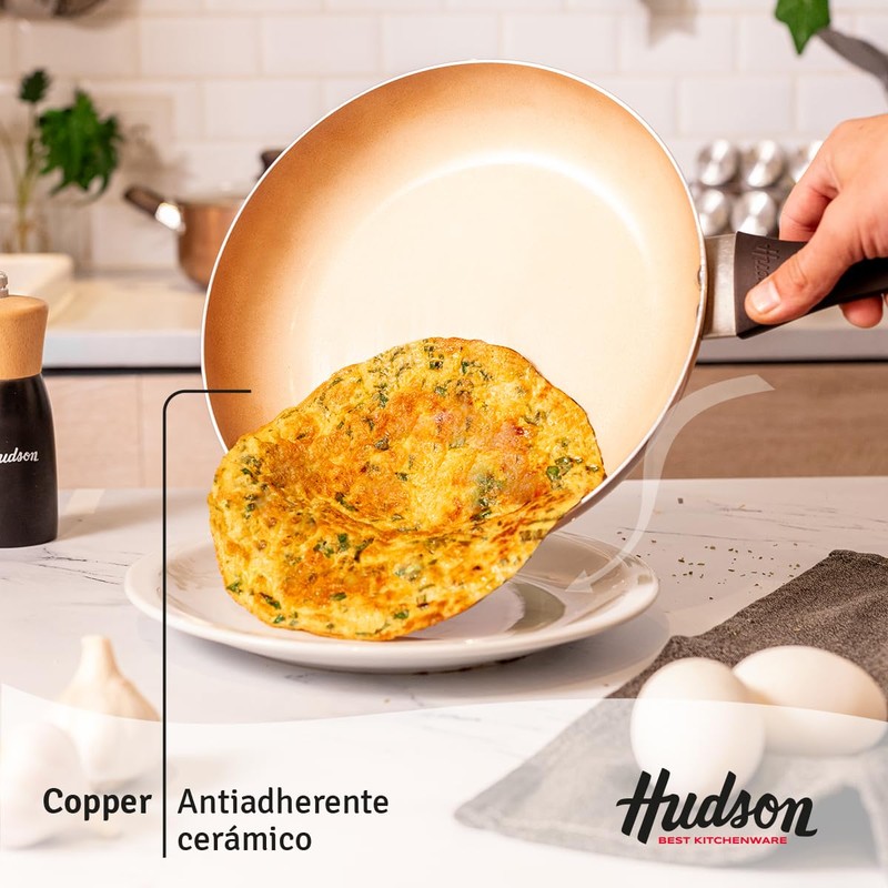 HUDSON Ceramic Nonstick Fry Pan 9.5 Inch Cookware, Pots and