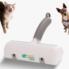 LOOKWOOF Pet Hair Remover- 2 in 1 Brush & Lint Ear Roller, Durable ABS Reusable Remover Tool for Cat & Dog Hair Removal on Furniture, Couch, Carpet, Clothing, and Bedding (JC-019)