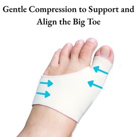 Bargain Wells Bargain Wells Bunion Sleeve with Gel Pad C Big Toe Corrector & Straightener for Hallux Valgus Relief C Compression Style Support Sock (Small UK 3-8.5)