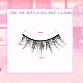 Natural-looking Manga Eyelashes for Fancy Dress & Everyday, False Eyelashes, 7 Pairs per Pack (6-13 mm, A008)