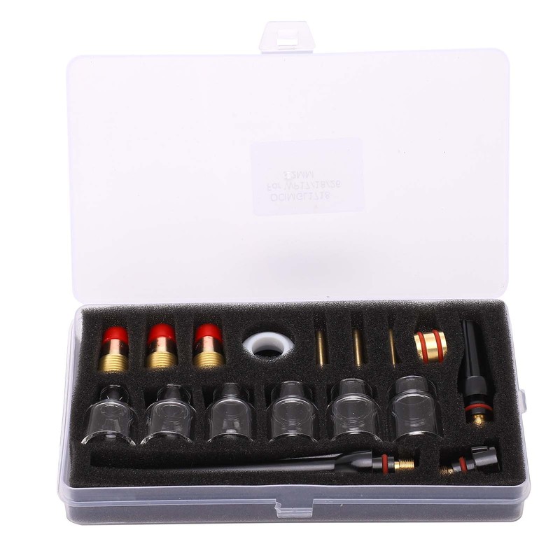 Welding Torch Kit Glass Nozzle Gun Tail Tungsten Clamp Silicone